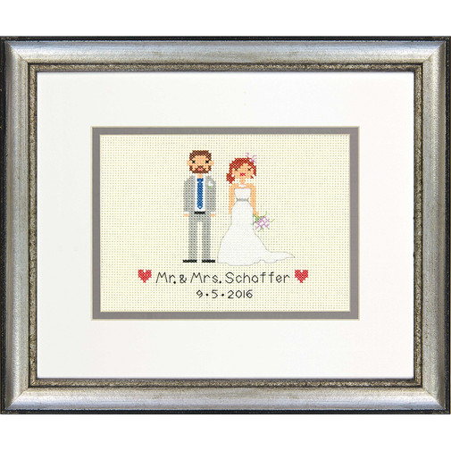 Bride and Groom Wedding Record Counted Cross Stitch 7065160