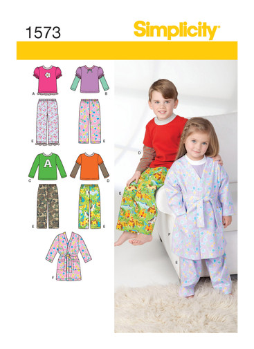 S1573 | Simplicity Sewing Pattern Toddlers' & Child's Loungewear
