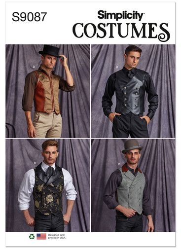 S9087 | Simplicity Sewing Pattern Men's Steampunk Corset Vests