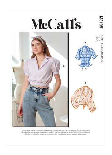 M8198 (PDF) | Misses' Tops | McCall's Patterns