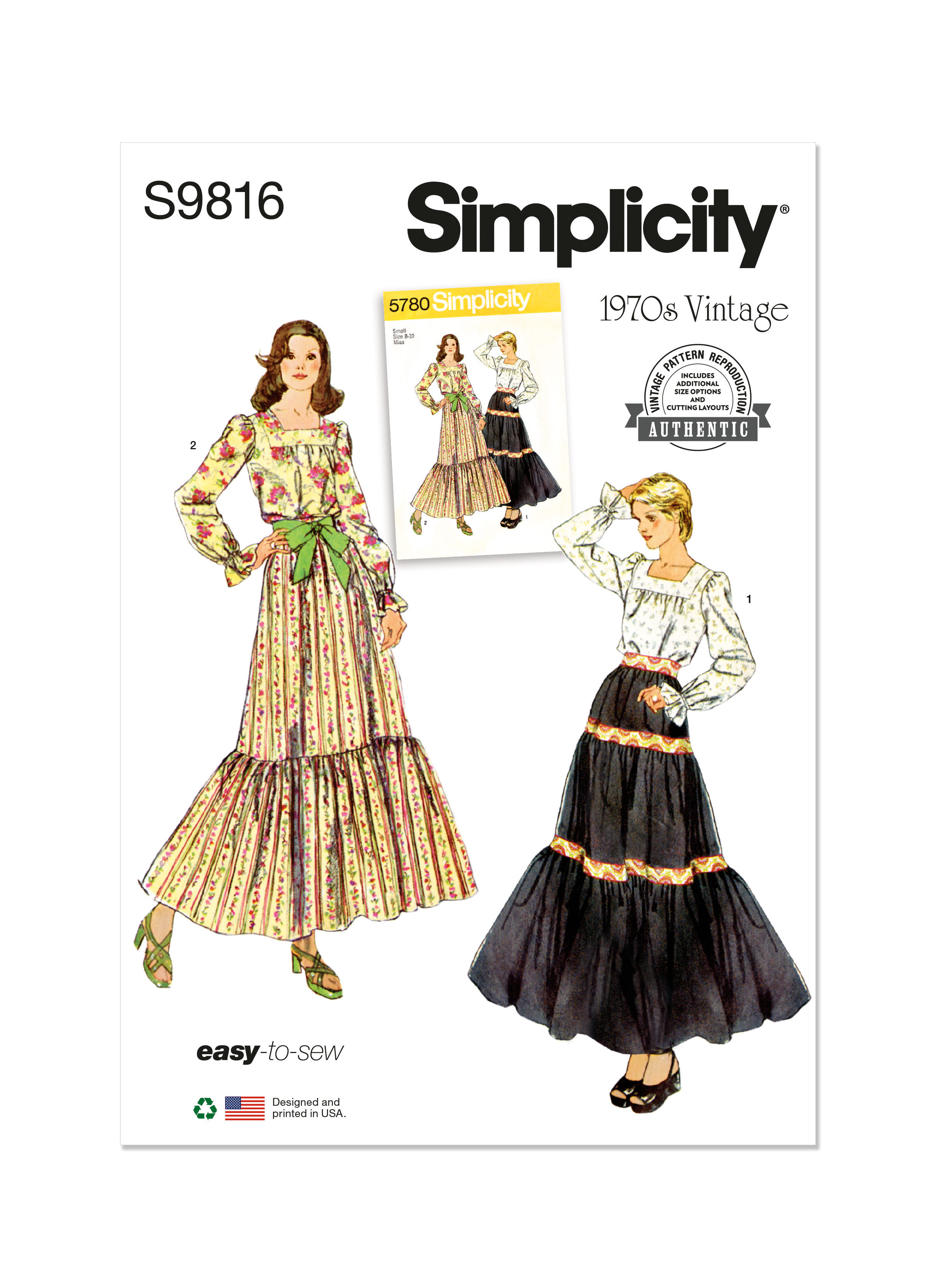 S9816 (PDF) | Misses' Blouse and Skirts | Simplicity