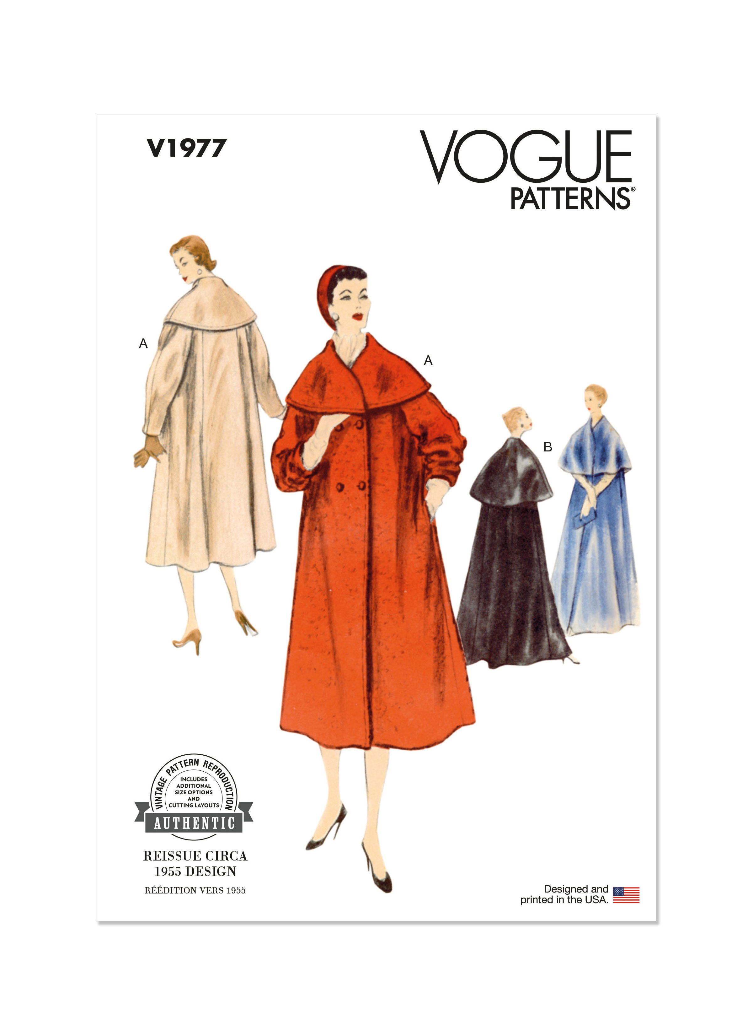 V1977 Misses' Coats Vogue Patterns