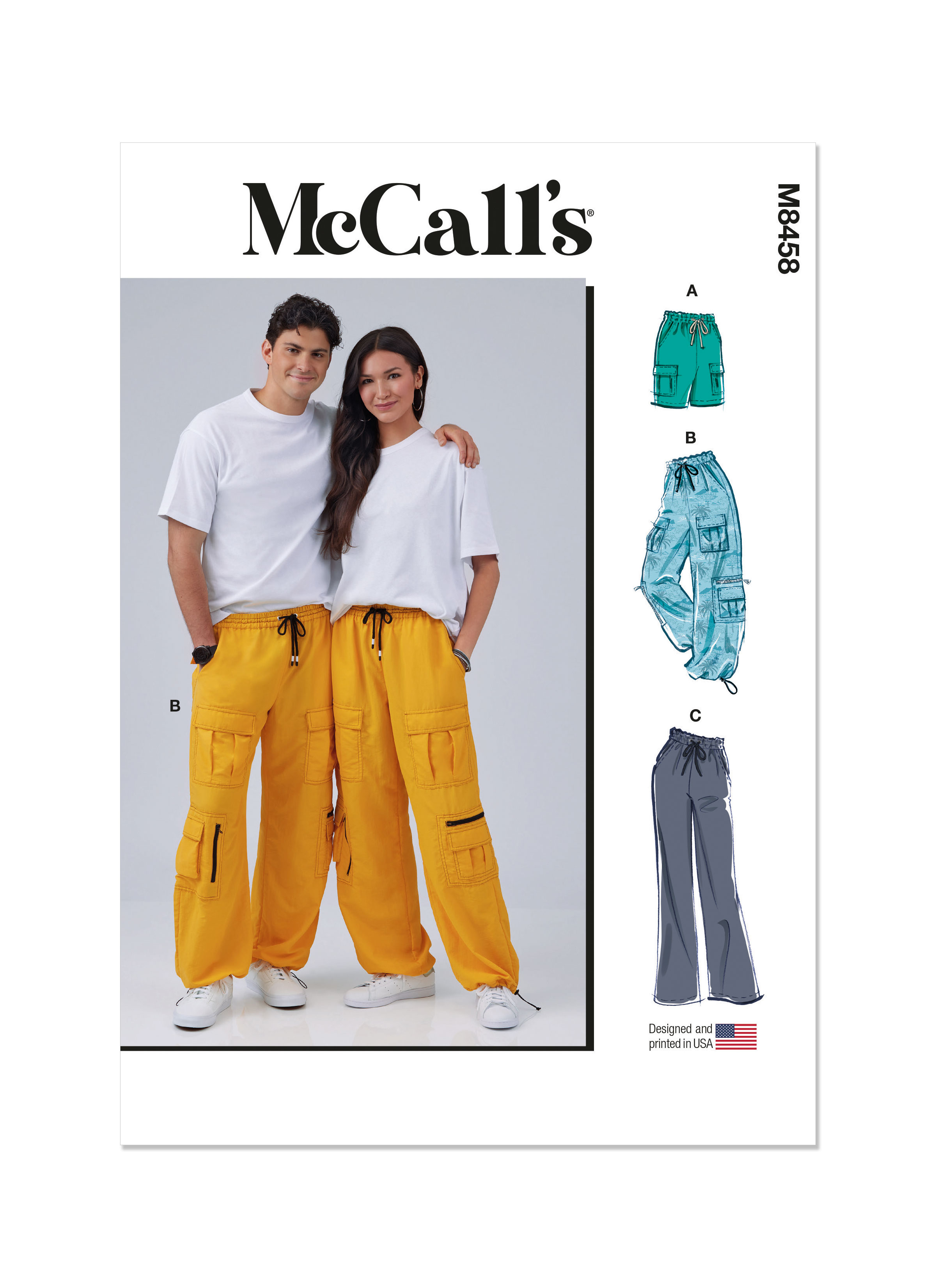 M8458 | Unisex Pull On Shorts and Pants | McCall