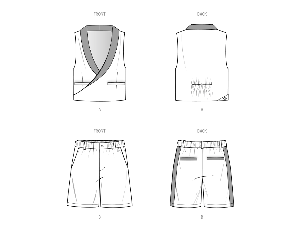 ME2071 (PDF) | Men's Vest and Shorts by Sins of Many | Know Me