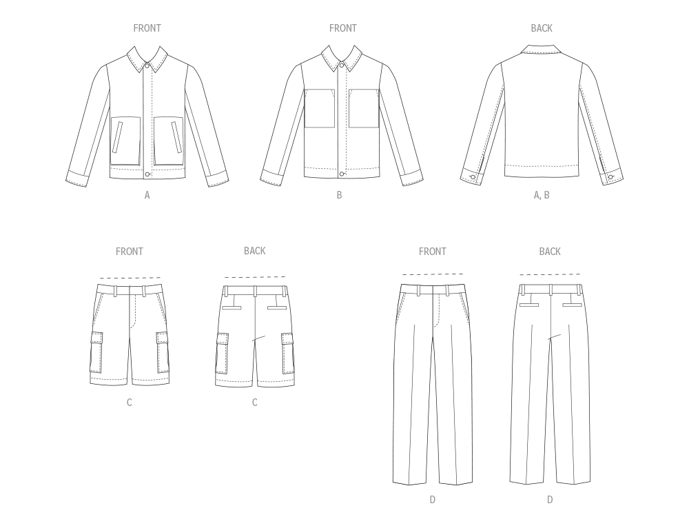V2022 (PDF) Men s Jackets Shorts and Pants Vogue Patterns