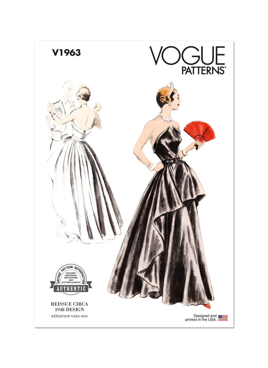 V1963 (PDF) | Misses' Evening Dress | Vogue Patterns