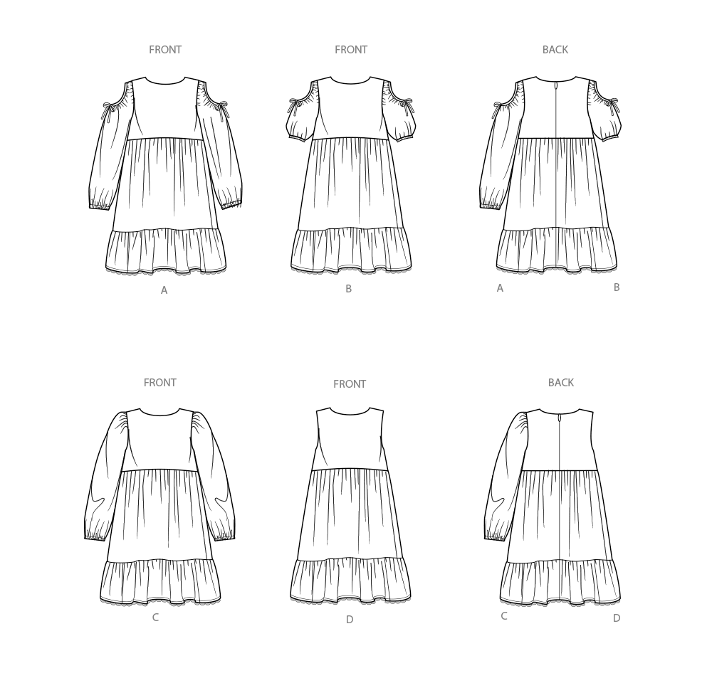 S9933 | Children's and Girls' Dress with Sleeve Variations | Simplicity