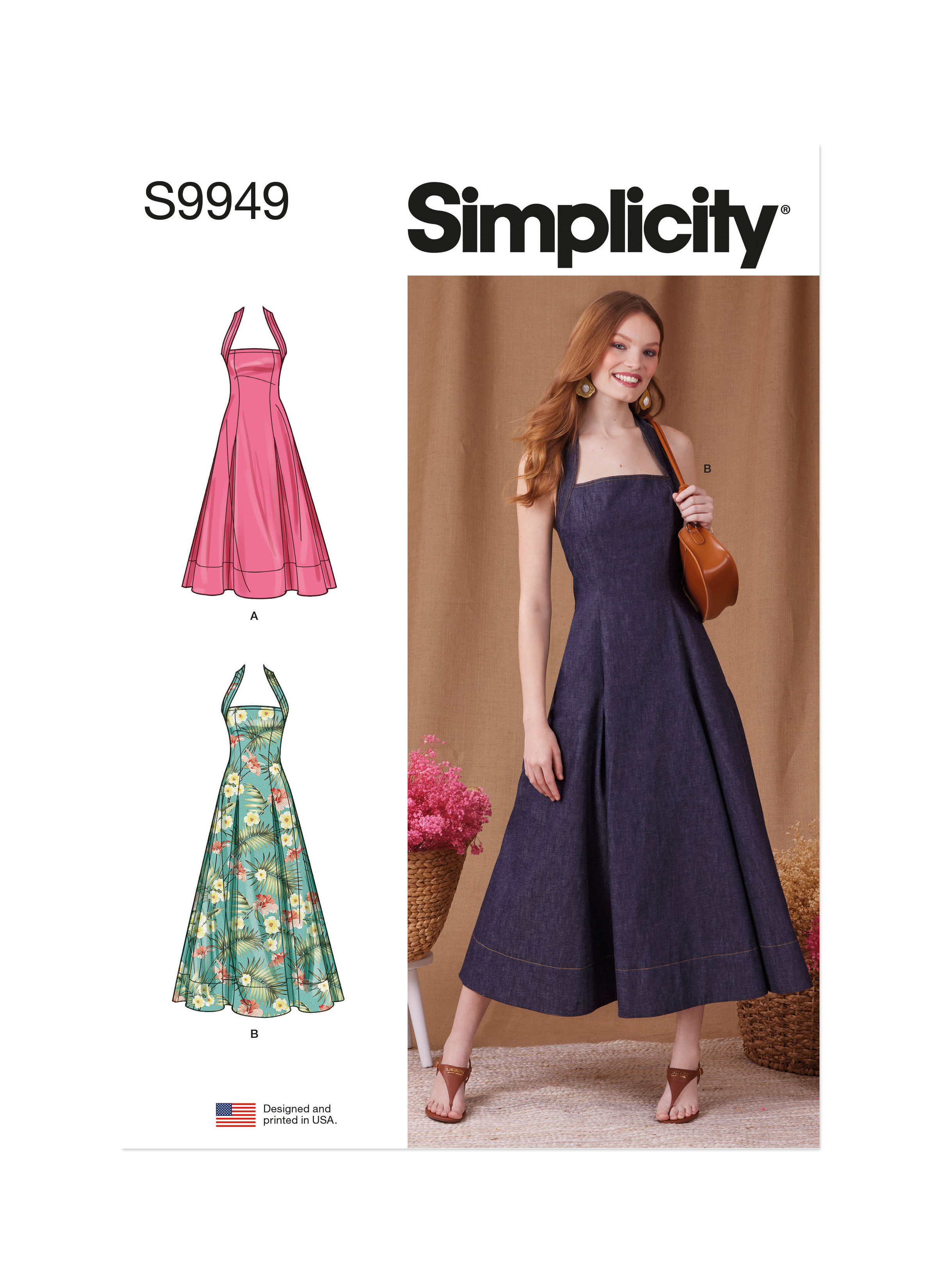 S9949 Simplicity Sewing Pattern Misses' Dress in Two Lengths