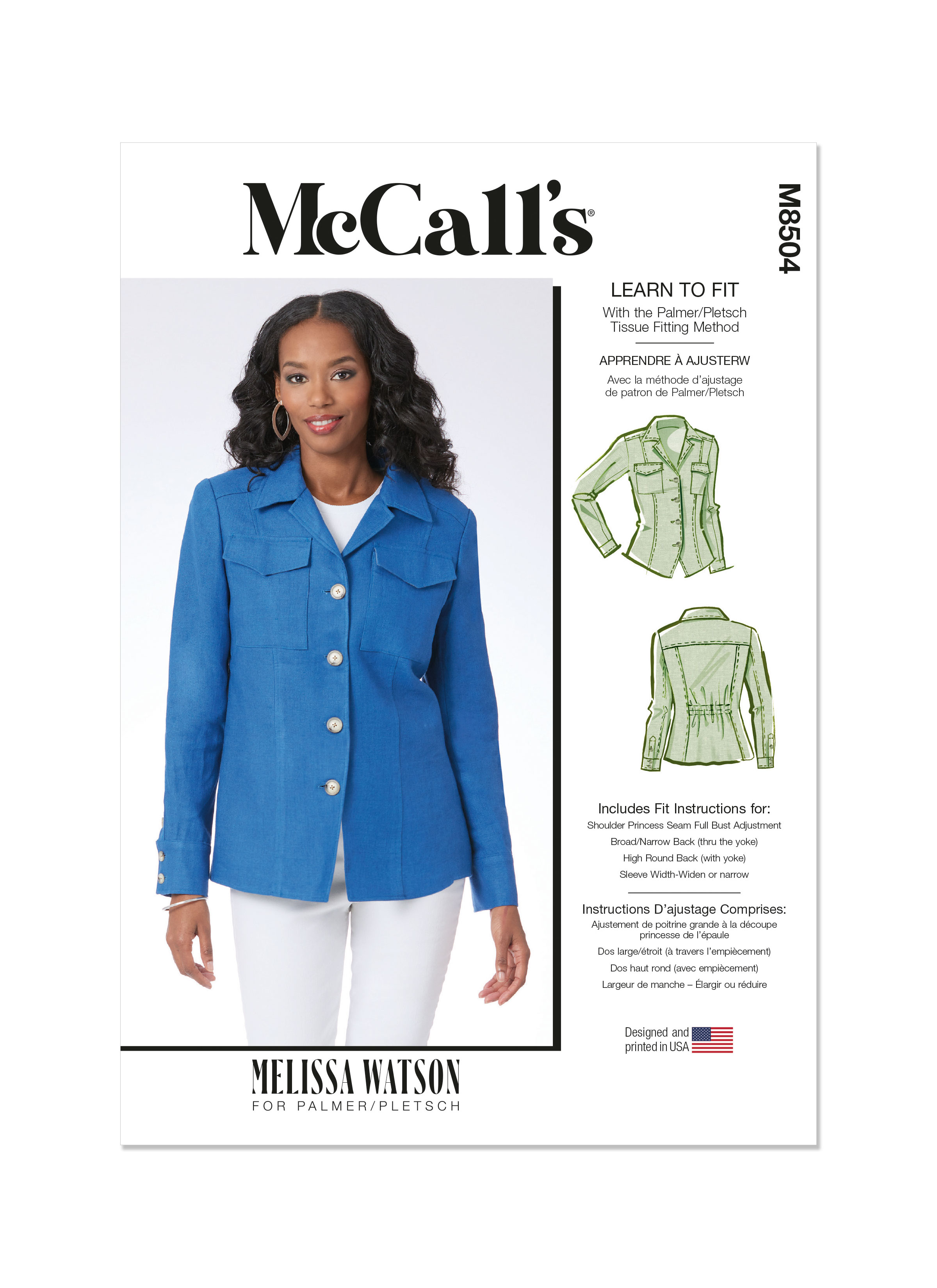 M8504 | McCall's Sewing Pattern Misses' Jacket by Melissa Watson