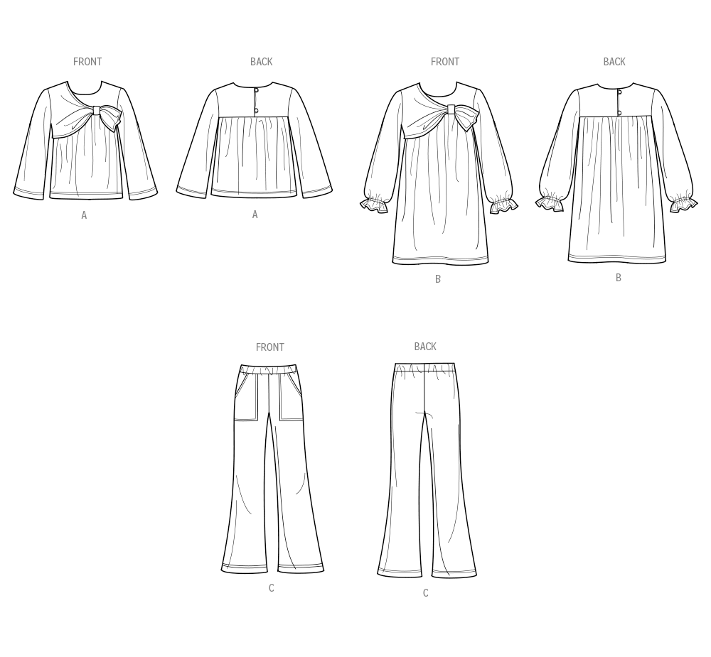 S3015 Simplicity Sewing Pattern Girls Top Dress and Pants Simplicity