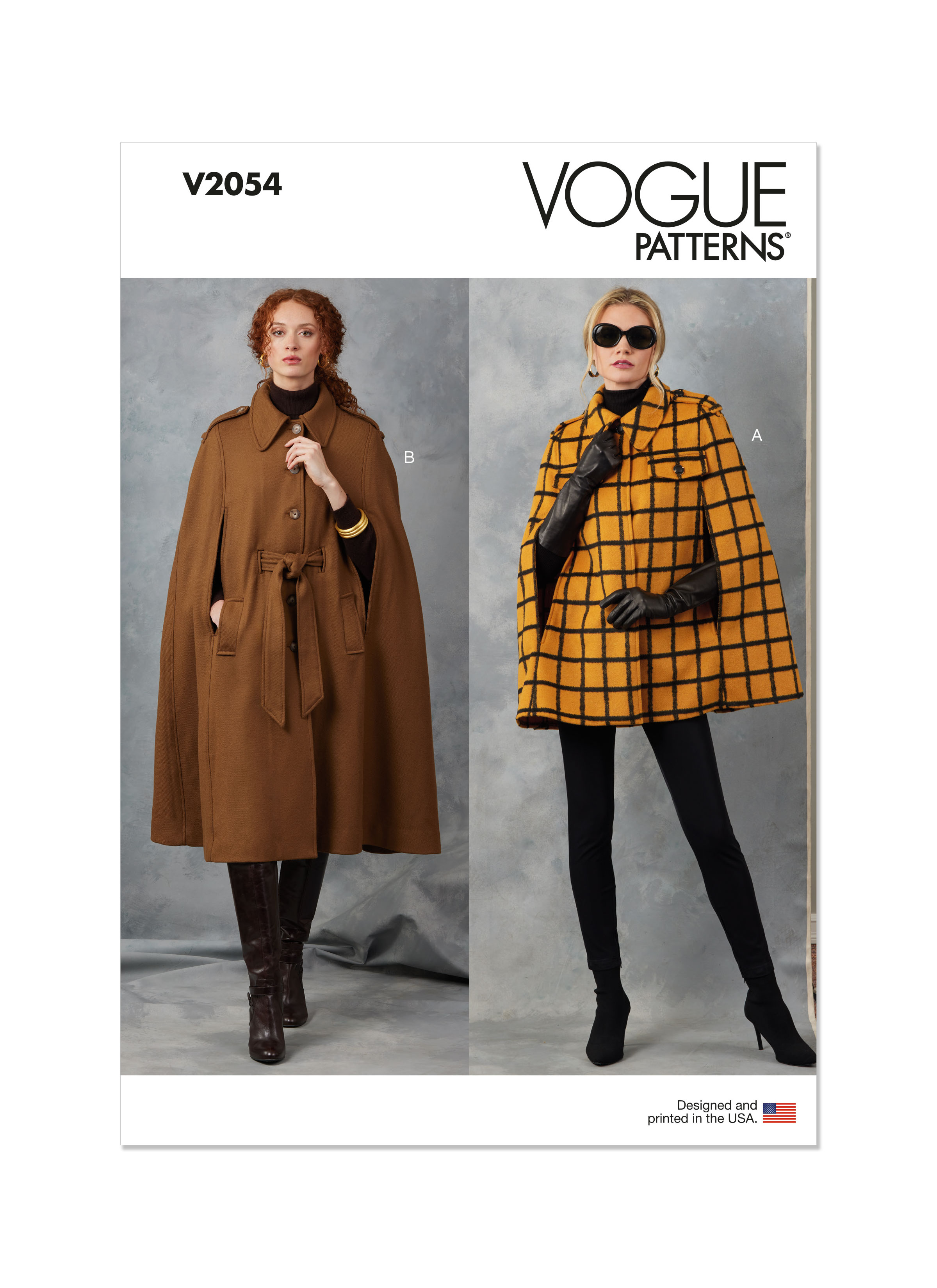 V2054 (PDF) | Vogue Patterns Misses' Capes and Belt | Vogue Patterns