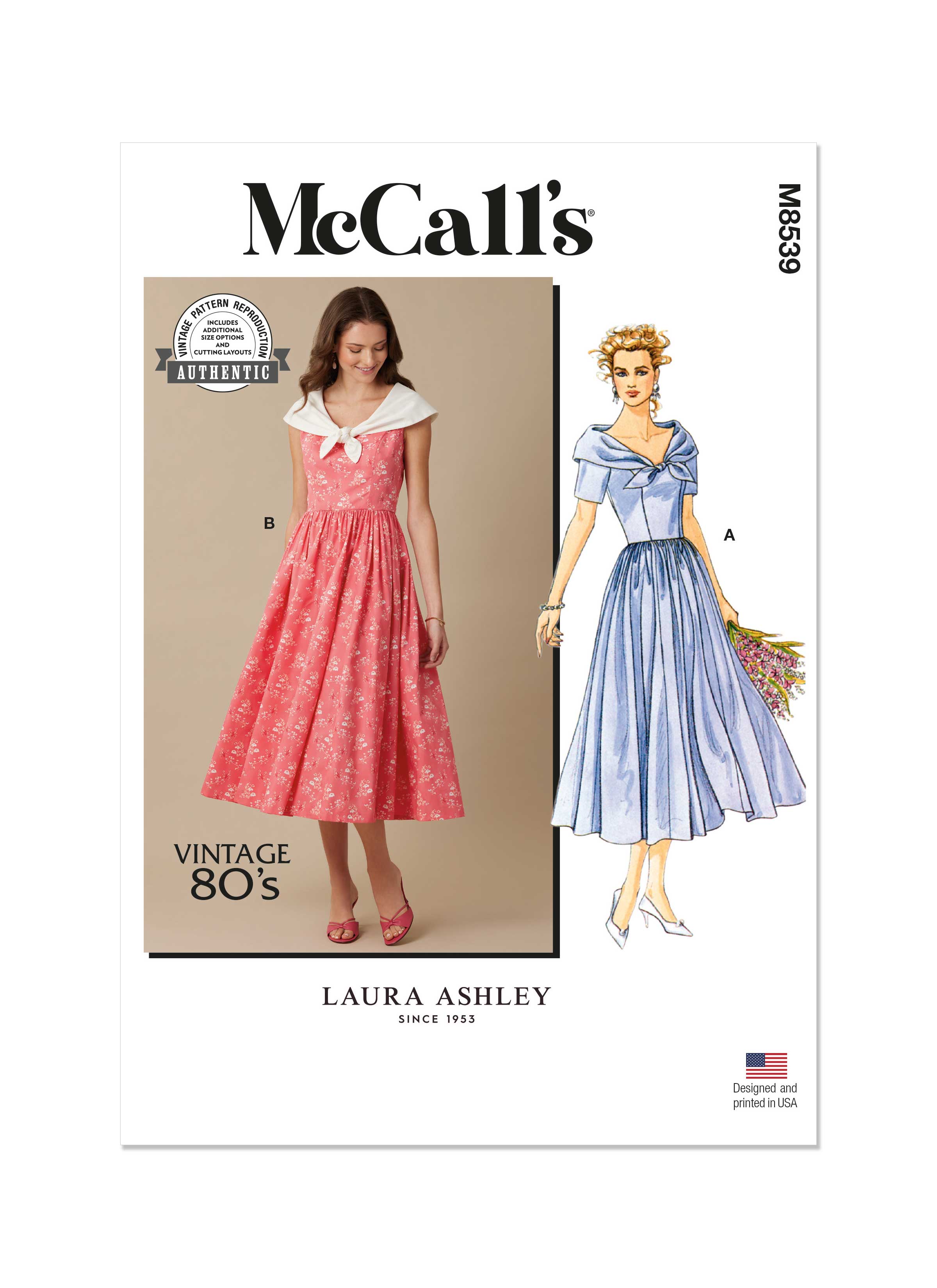 M8539 (PDF) | Misses' Dress by Laura Ashley | McCall's