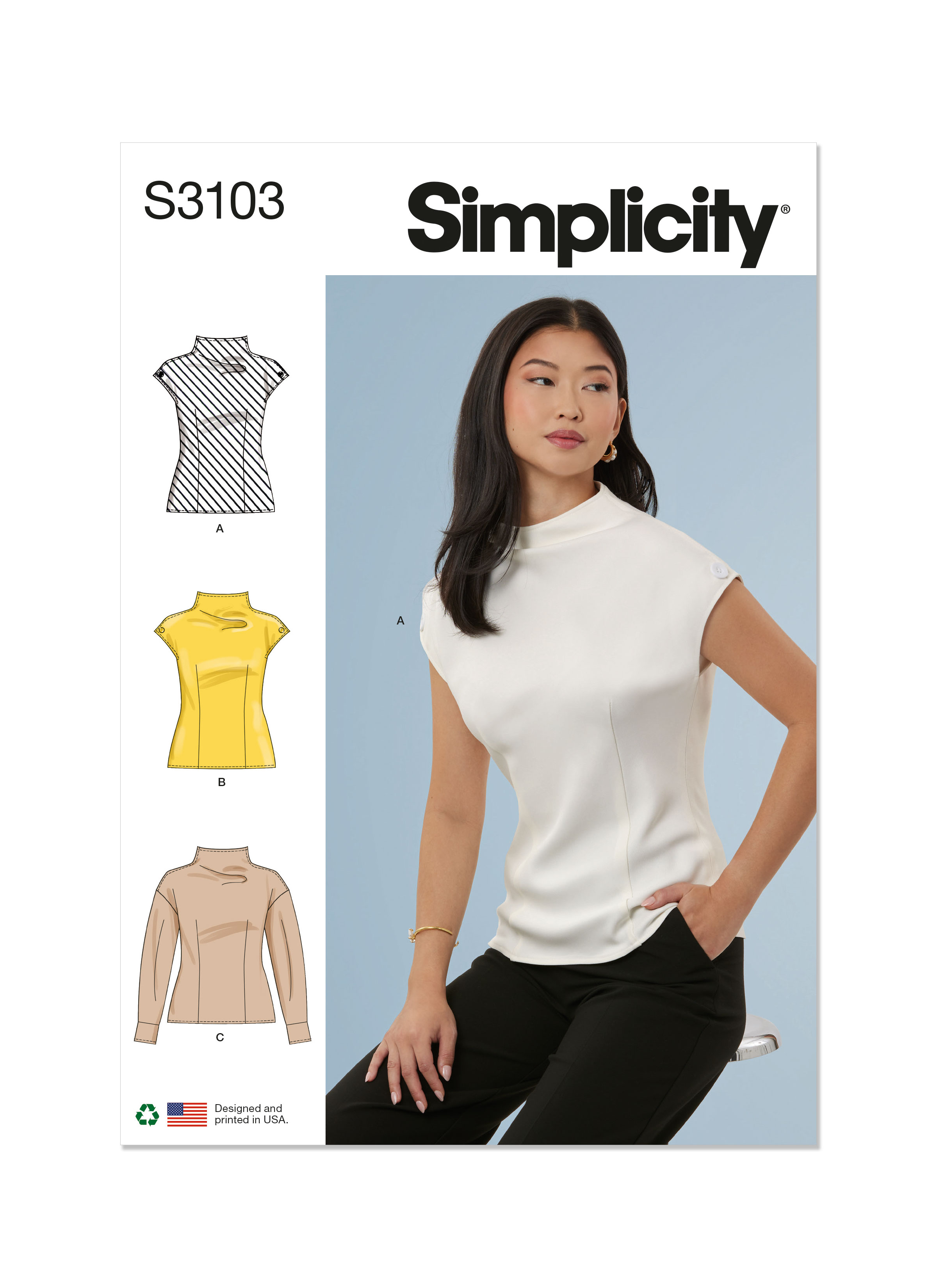 S3103 (PDF) | Simplicity Sewing Pattern Misses' Top with