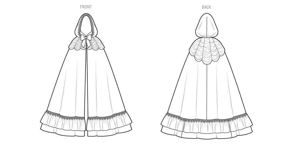 S3190 (PDF) | Simplicity Sewing Pattern Ruffled Romance Cloak by Raine ...