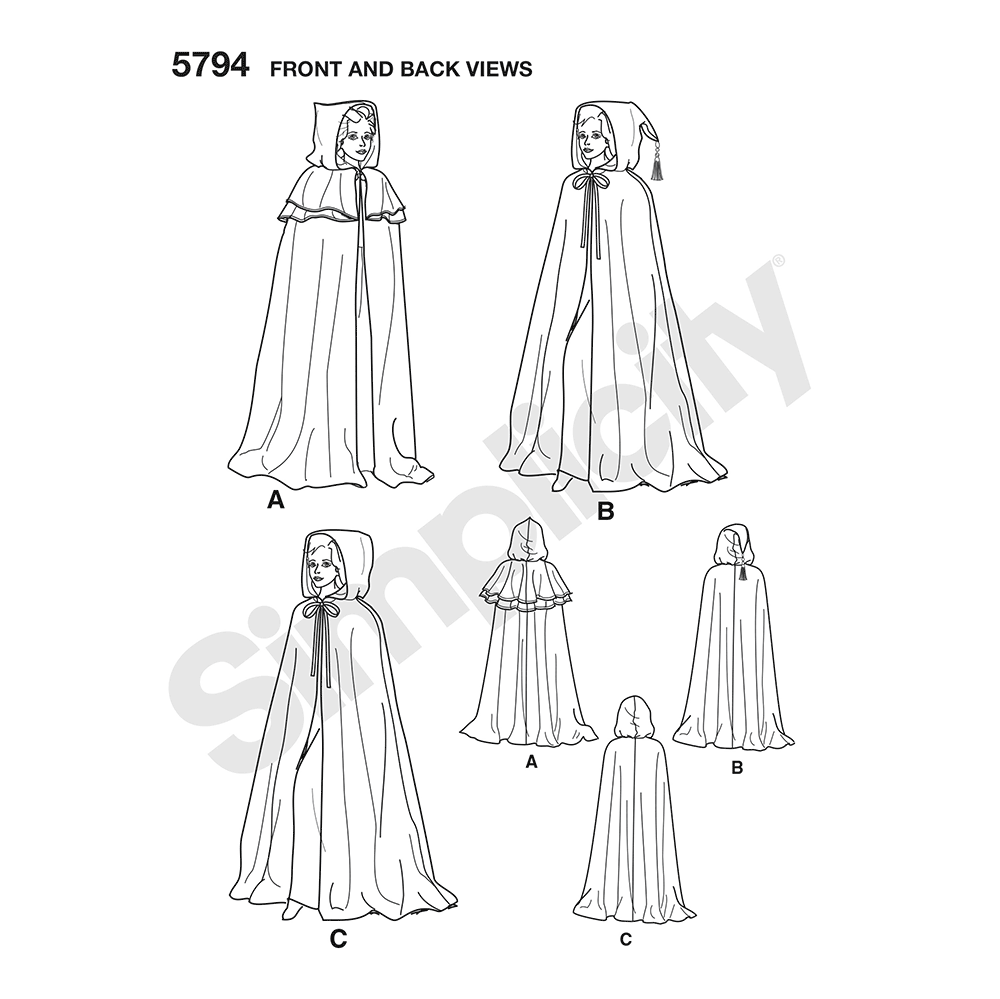 S5794 | Simplicity Sewing Pattern Misses' Capes | Simplicity