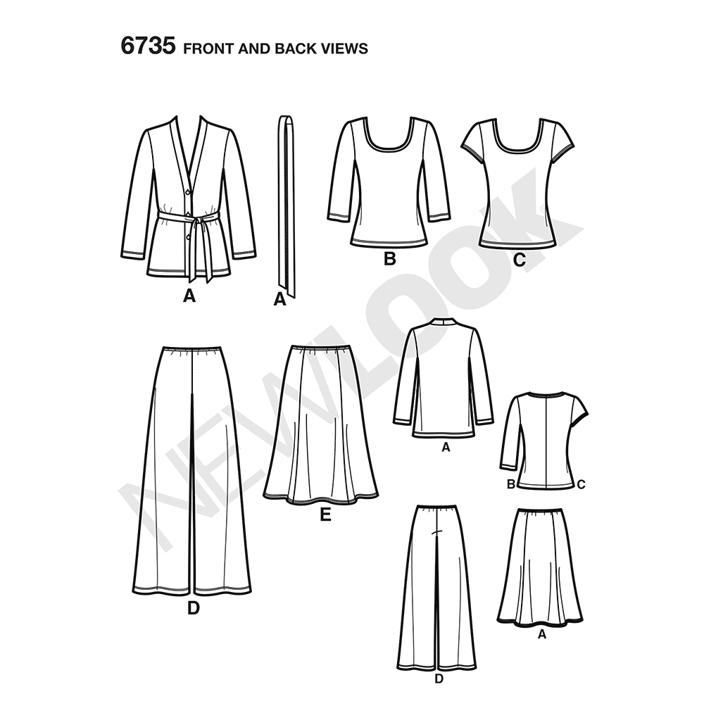 N6735 | New Look Sewing Pattern Misses' Separates | New Look