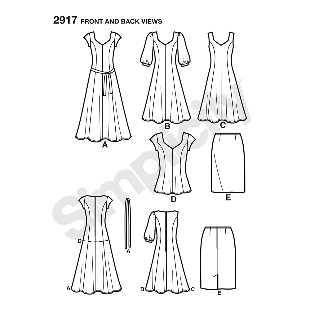 S2917 | Simplicity Sewing Pattern Misses' & Plus Size Dresses | Simplicity