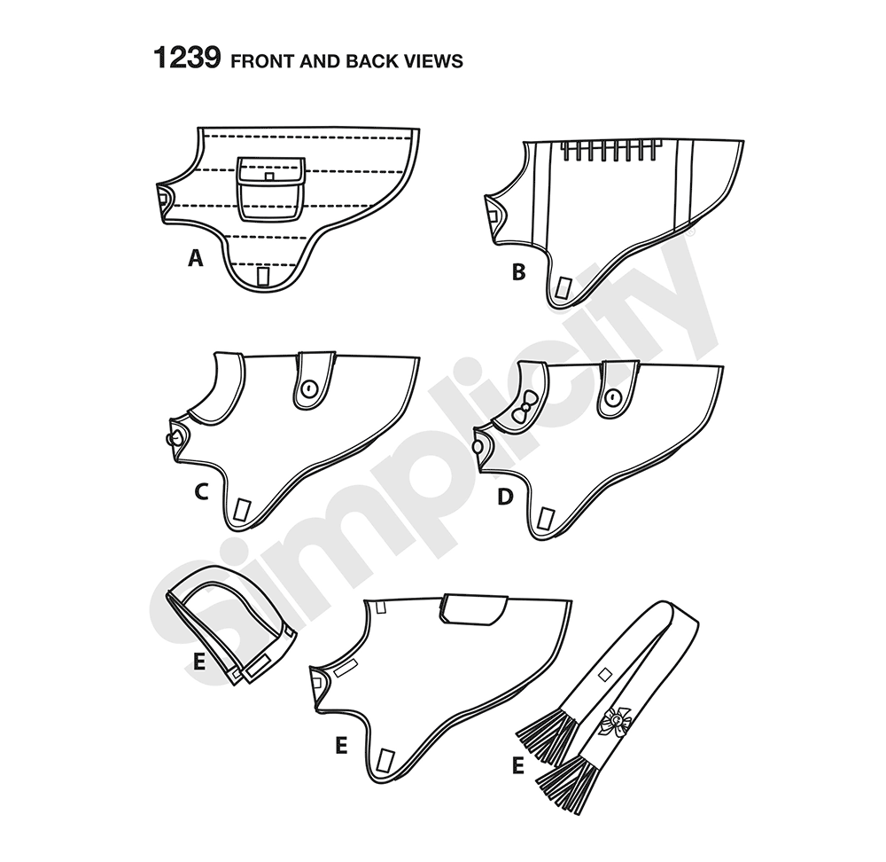 S1239 Simplicity Sewing Pattern Dog Coats in Three Sizes Simplicity
