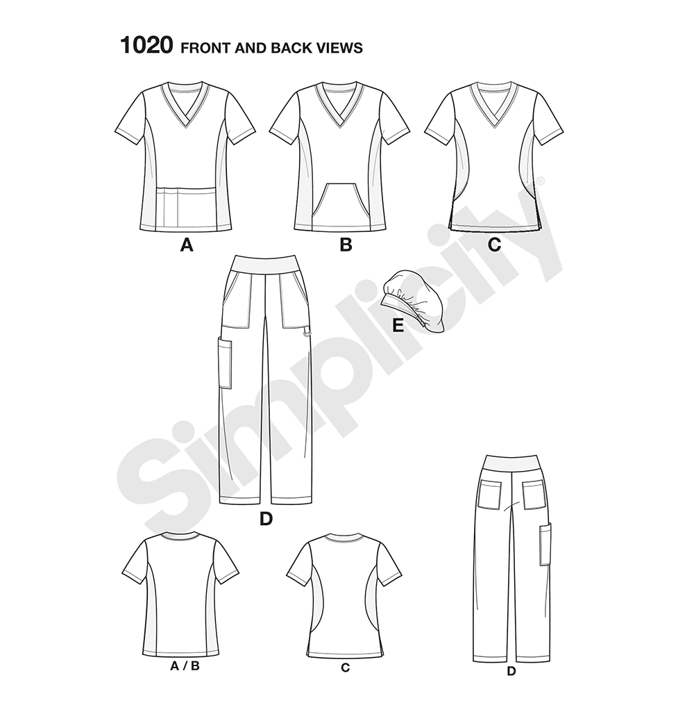 S1020 | Simplicity Sewing Pattern Misses' & Plus Size Scrubs | Simplicity