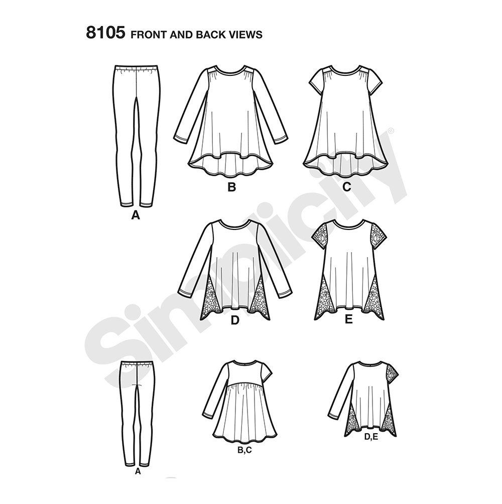 S8105 | Simplicity Sewing Pattern Child's & Girls' Knit Tunics and ...