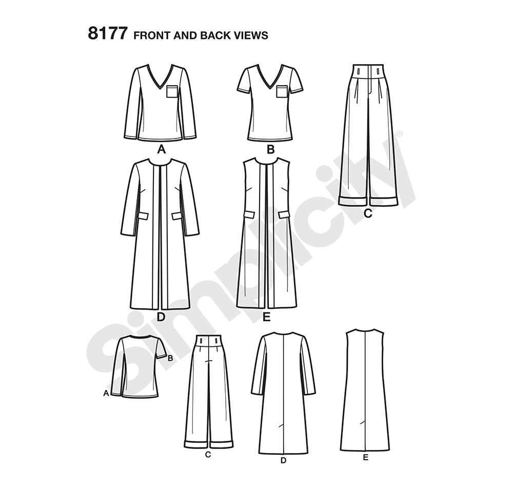 S8177 Simplicity Sewing Pattern Mimi G Style Pants, Coat or Vest, and