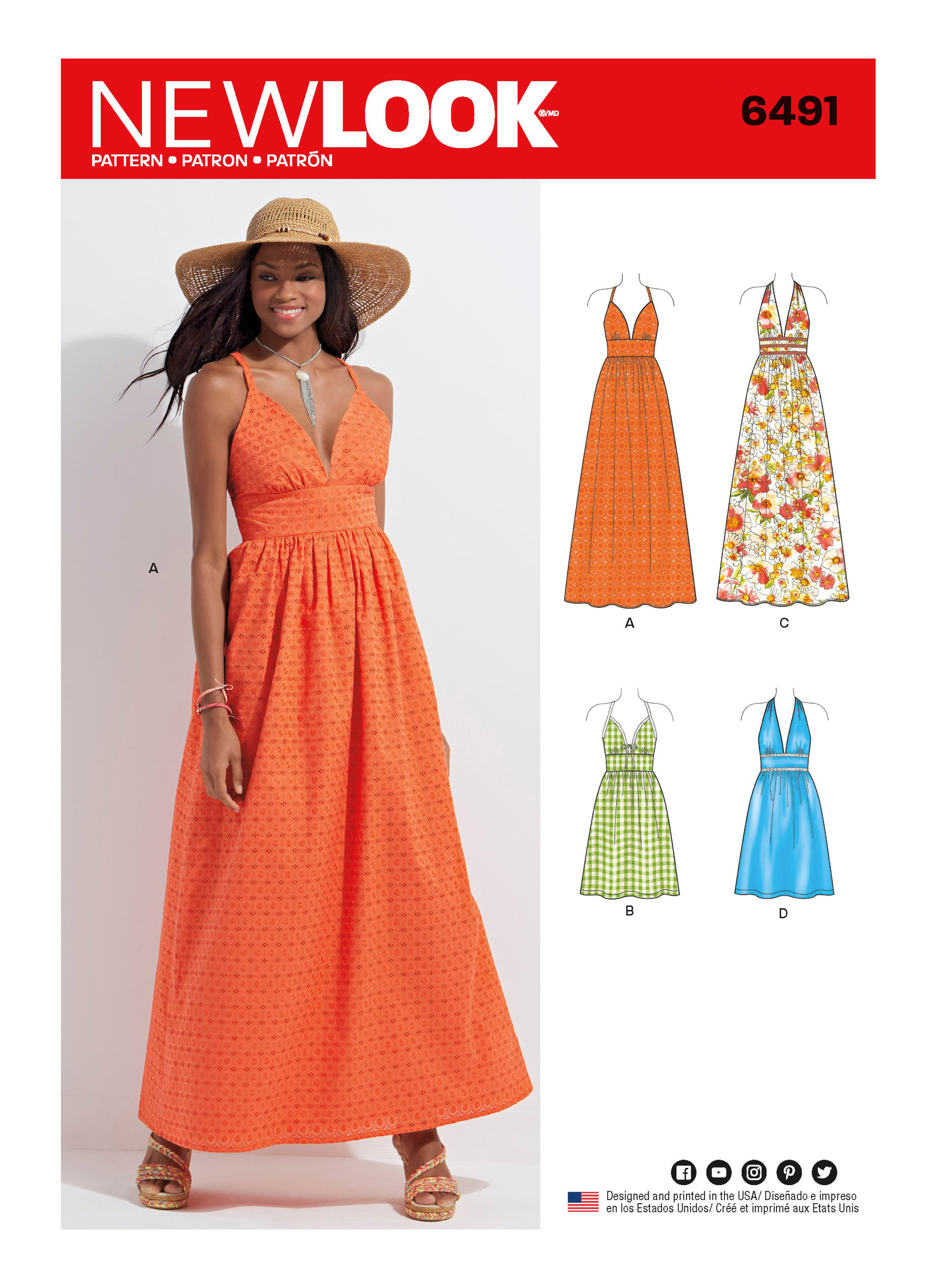 セット販売 Women's Dress Patterns N6491_envelope_front__12975.