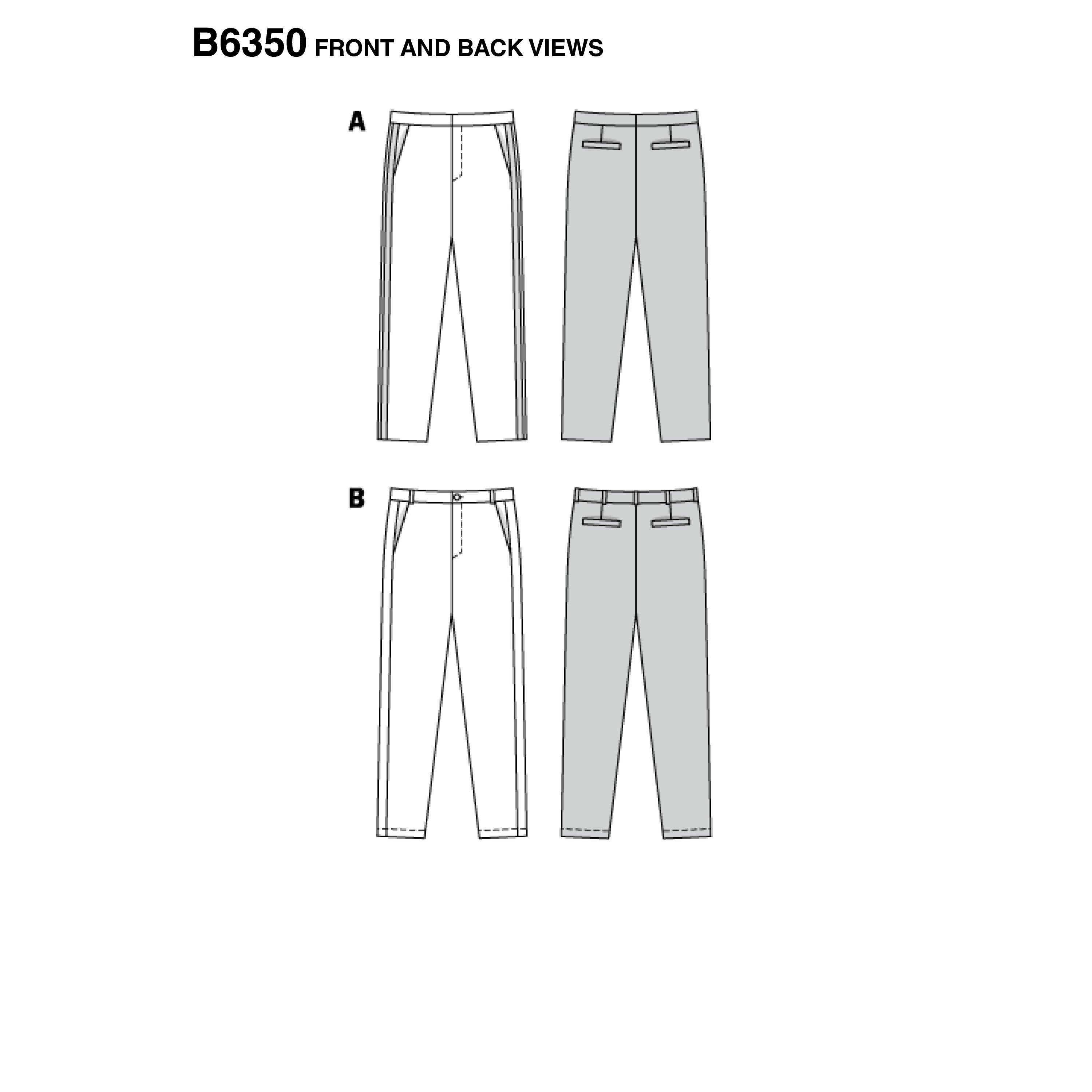 BUR6350 | Burda Style Sewing Pattern Men's Pants | Burda Style
