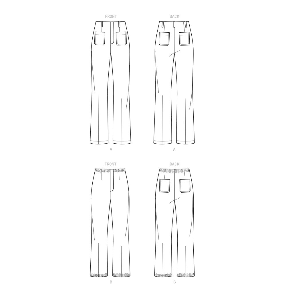 N6660 | New Look Sewing Pattern Misses' High Waisted Flared Pants In ...