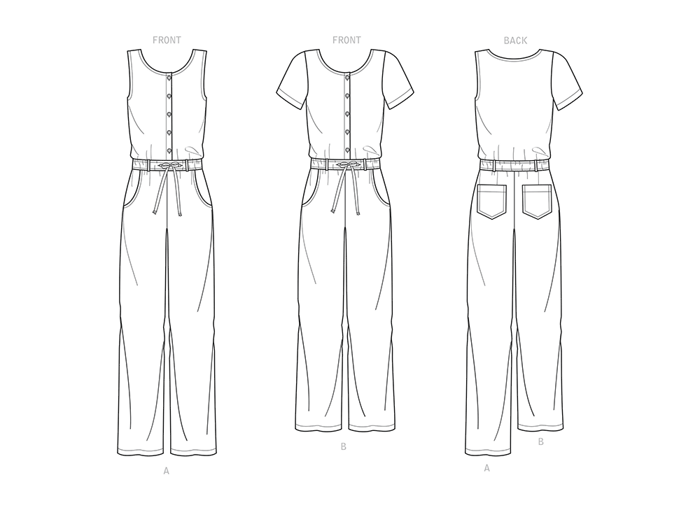 N6661 New Look Sewing Pattern Misses' Relaxed Fit Jumpsuit with