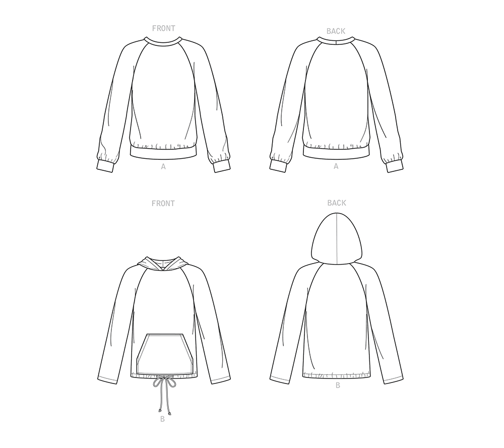 S9240 | Simplicity Sewing Pattern Unisex Raglan Pullover Shirts ...