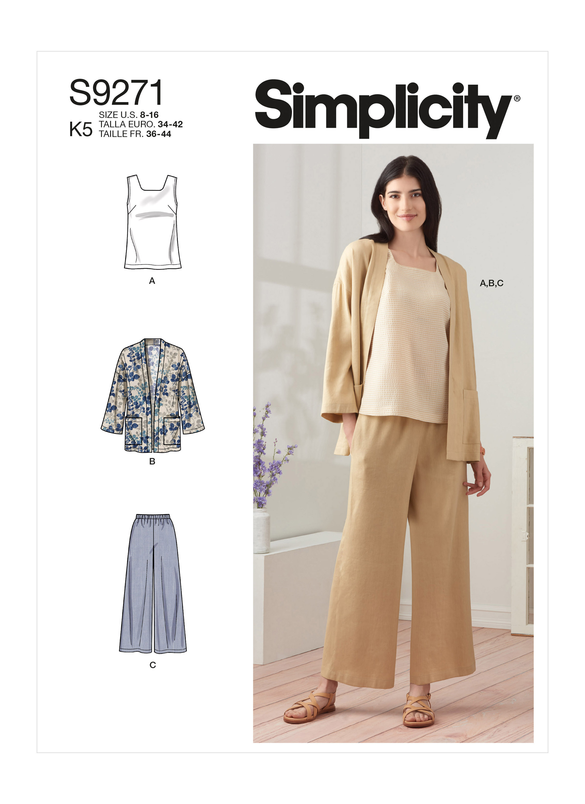S9271 | Simplicity Sewing Pattern Misses' Jacket, Top