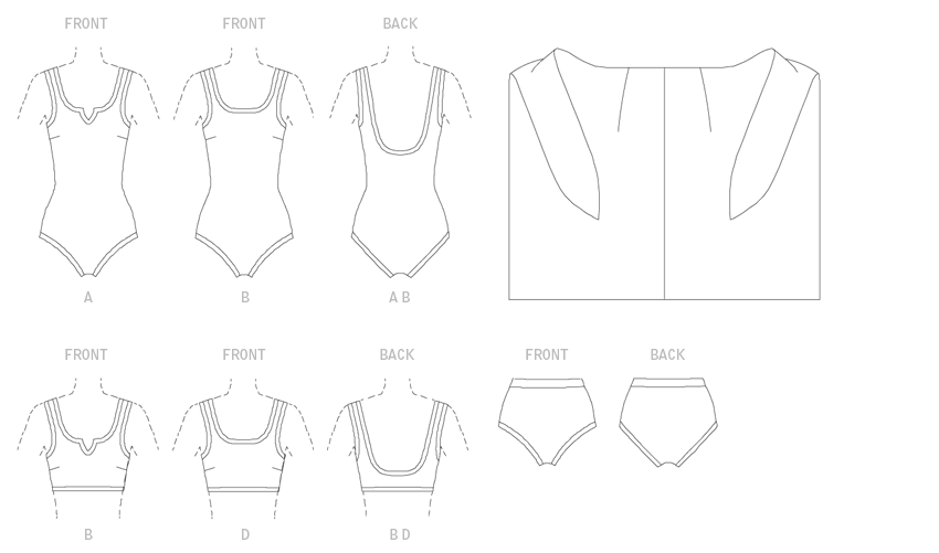 B4526 | Misses' Swimsuit, Bikini and Wrap | Butterick Patterns