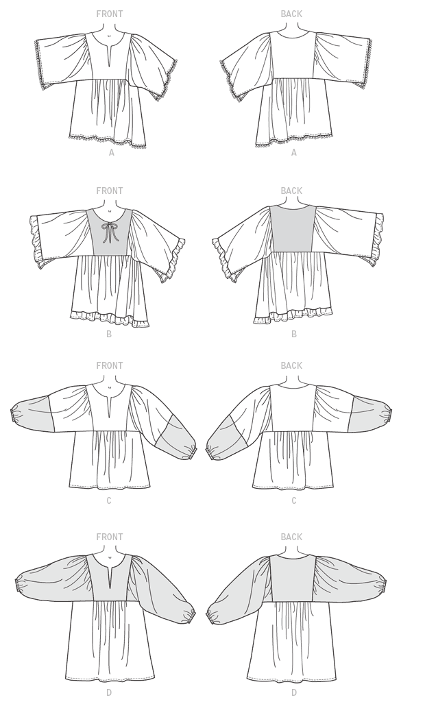 M7325 Misses Gathered Tops And Tunic Mccalls Patterns 