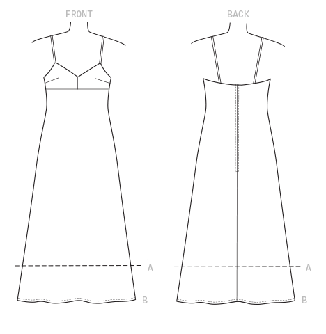 V9278 | Misses' Slip-Style Dress with Back Zipper | Vogue Patterns