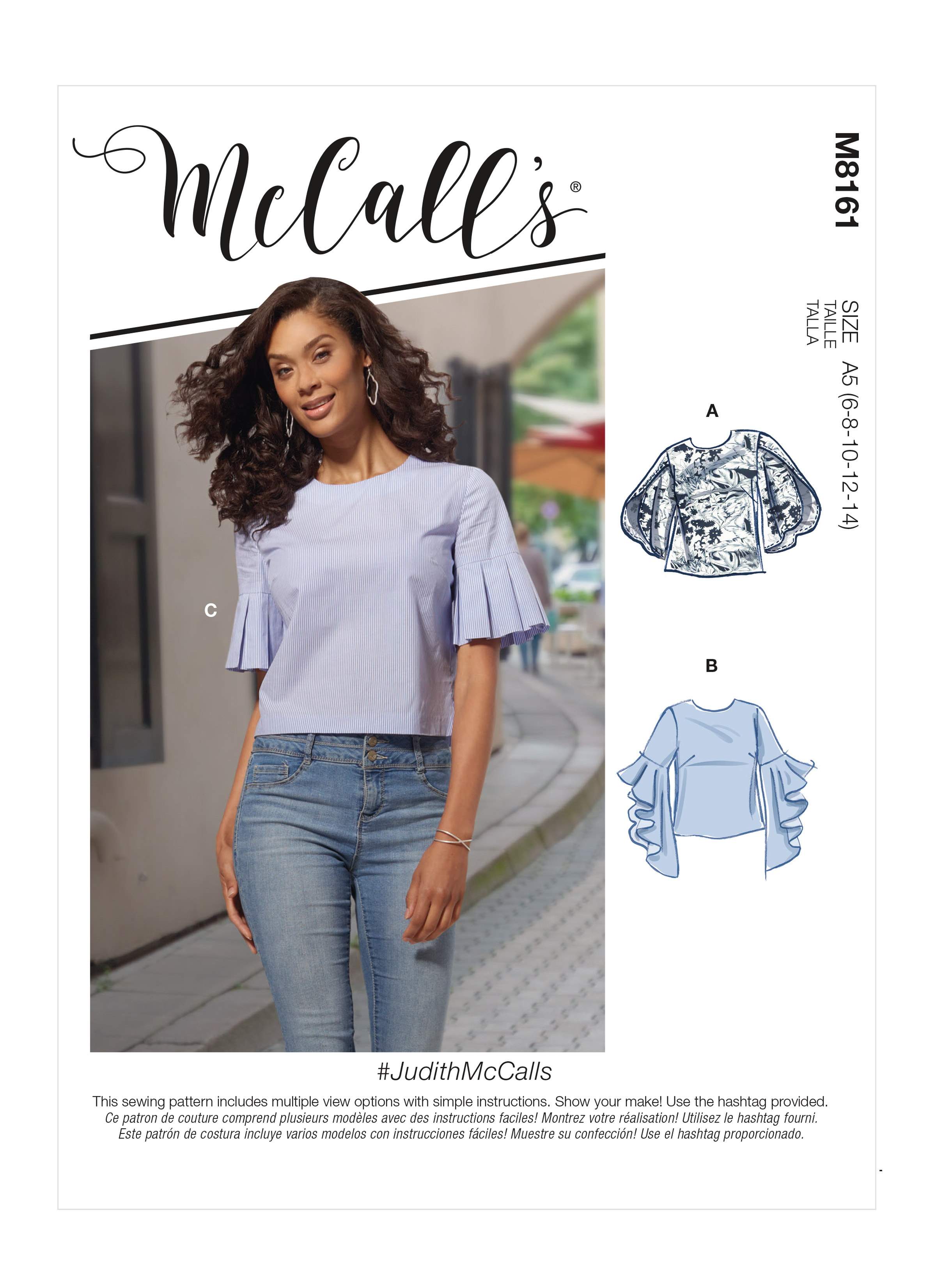 M8161 (PDF) | Misses' Tops With Trumpet, Tulip, Pleated Or