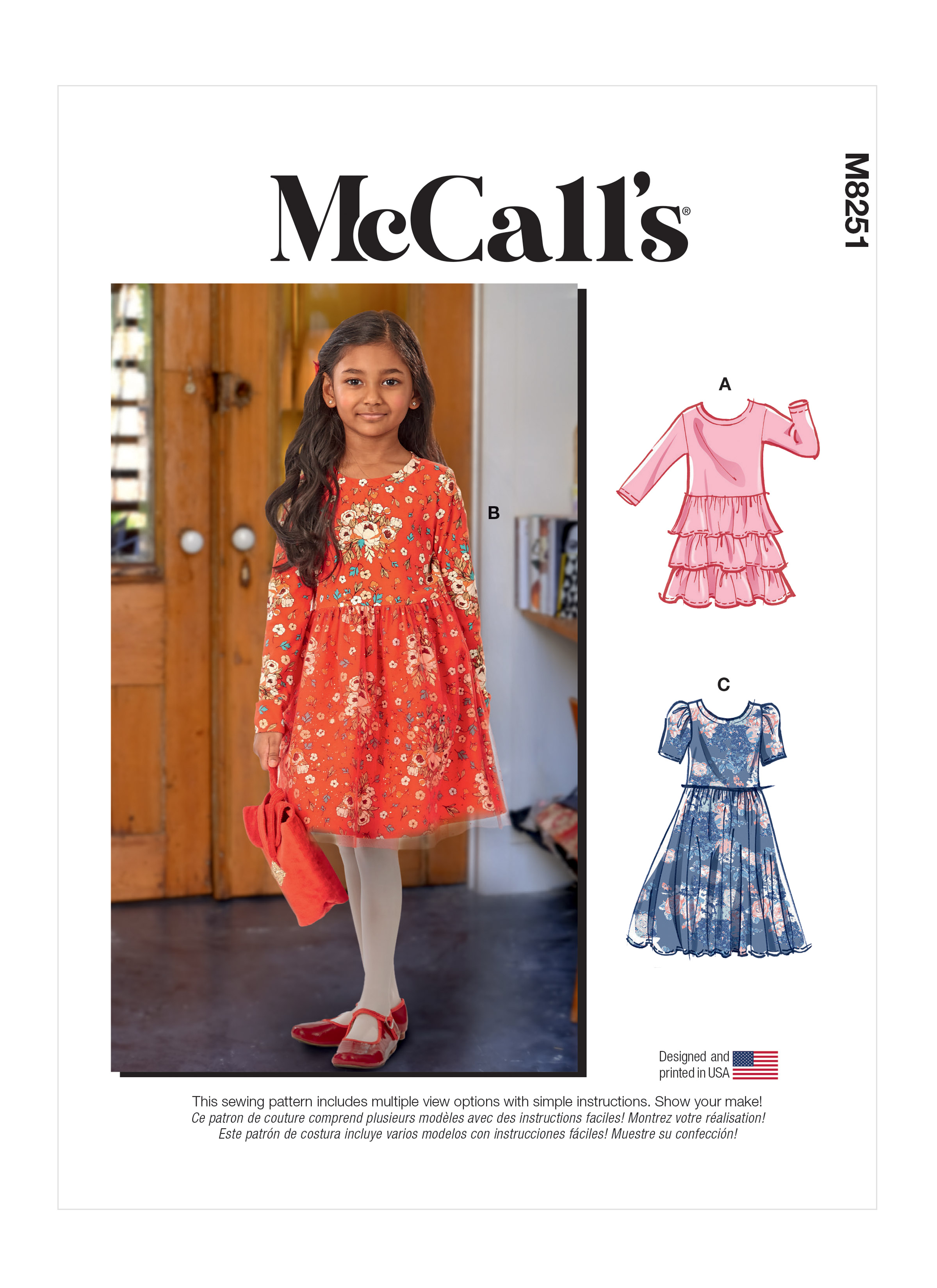 M8251 Children's and Girls' Dresses McCall's Patterns