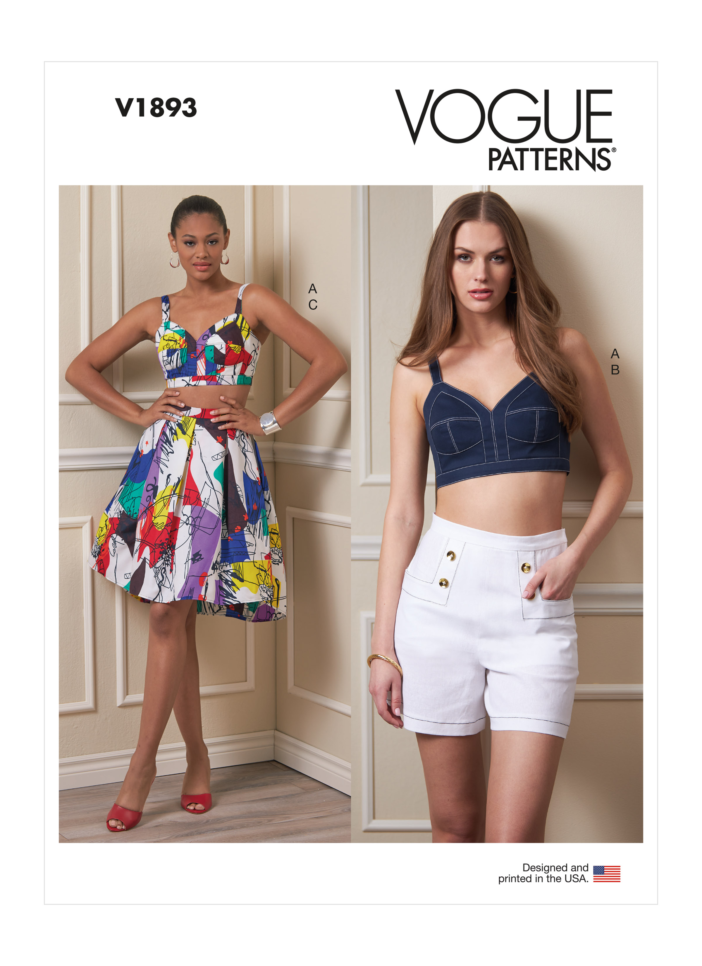 V1893 | Misses' Top, Shorts and Skirt | Vogue Patterns