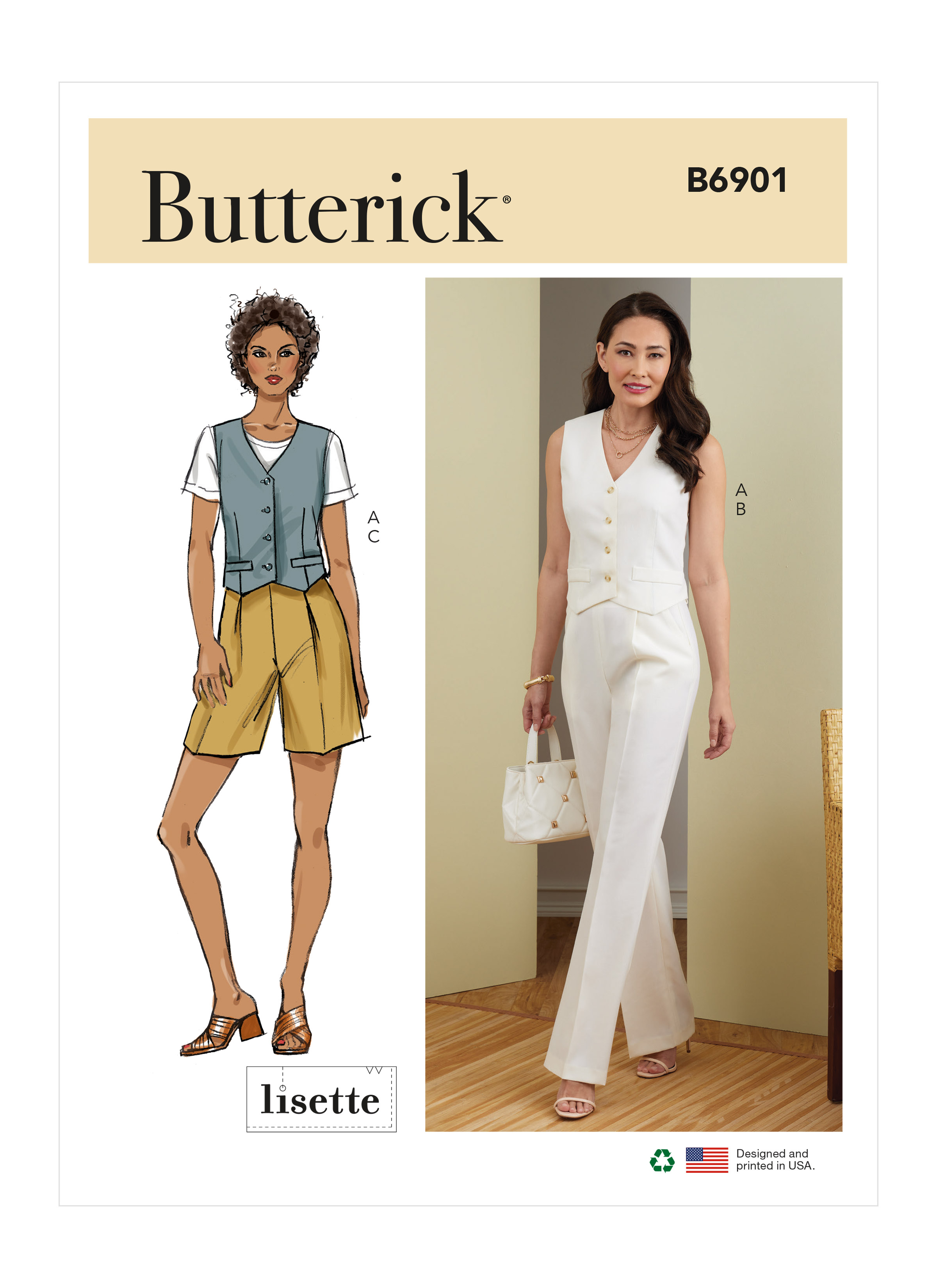 B6901 | Misses' Vest, Pants and Shorts | Butterick Patterns