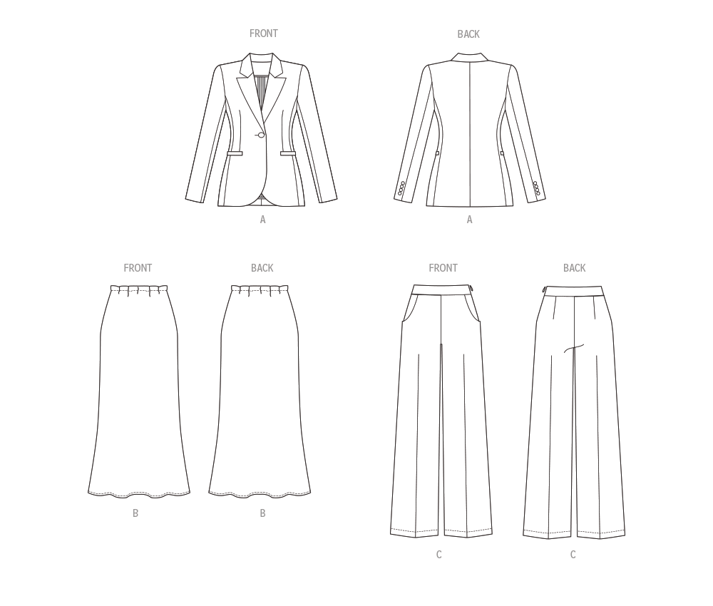 B6933 | Misses' Jacket, Skirt and Pants | Butterick Patterns