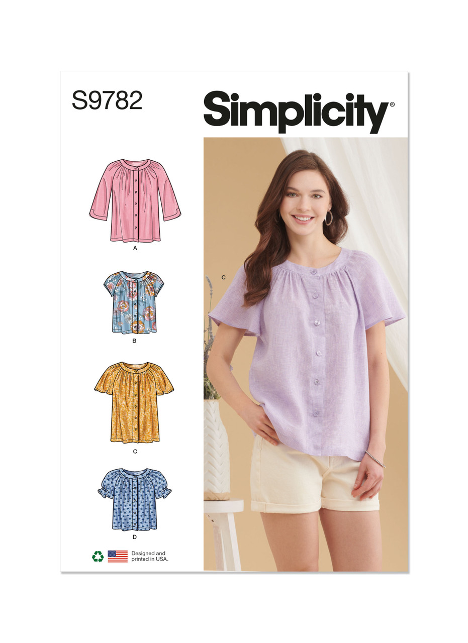 Simplicity S9782 | Misses' Tops | Front of Envelope