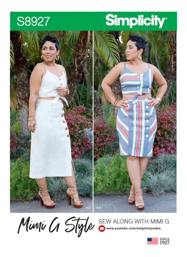 S8927 (PDF) | Simplicity Sewing Pattern Misses' Tie Front Tops and