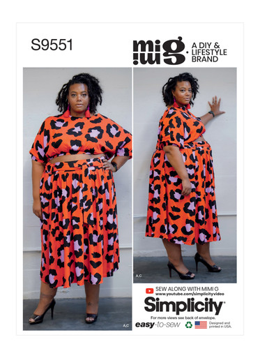 S9551 (PDF) | Women's Tops, Skirt and Shorts | Simplicity
