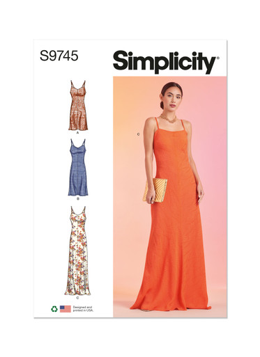 S9745 (PDF) | Misses' Slip Dress in Three Lengths | Simplicity