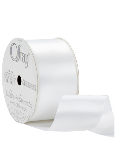 Offray 1.5x21' Double Faced Satin Solid Ribbon - White - Ribbon & Deco Mesh - Crafts & Hobbies