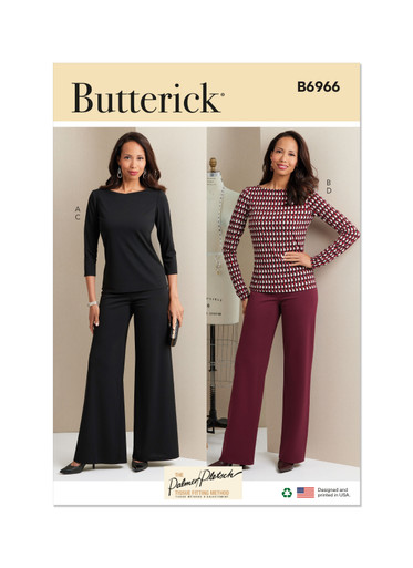 B6966 (PDF) | Misses' Knit Tops and Pants | Butterick