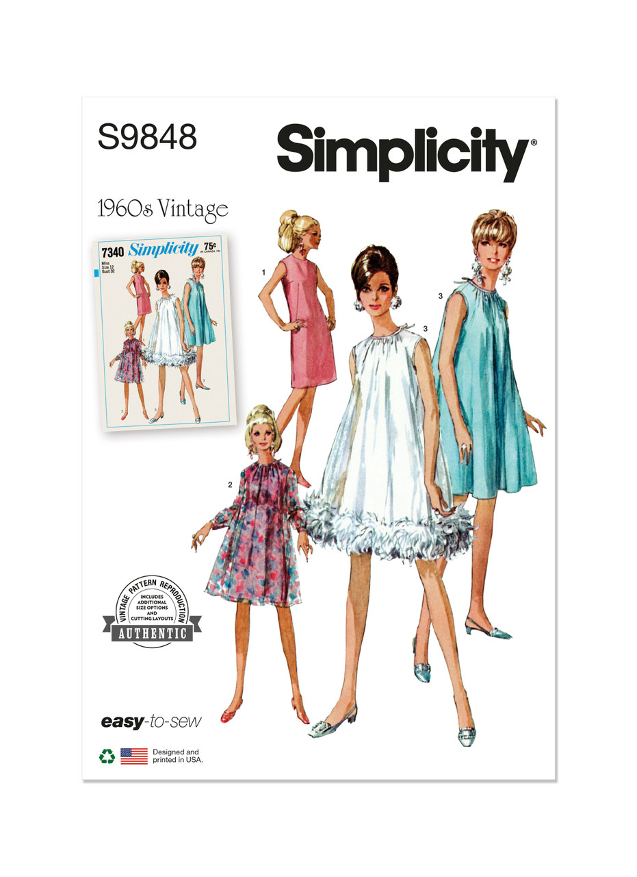 Simplicity S9848 | Misses' Dresses | Front of Envelope