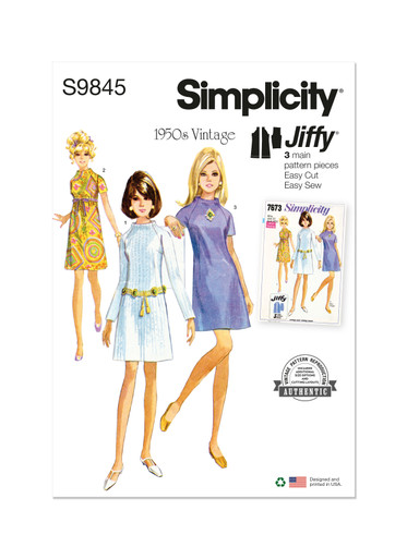 S9845 (PDF) | Misses' Dress in Two Lengths | Simplicity