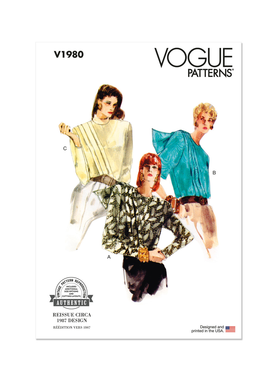 Vogue Patterns V1980 | Misses' Blouse | Front of Envelope