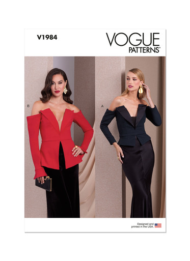 Cartamodello Vogue Patterns V1940A5 - Top Donna Con Scollo A V E Vita Impero (Taglie 6-14) - 3