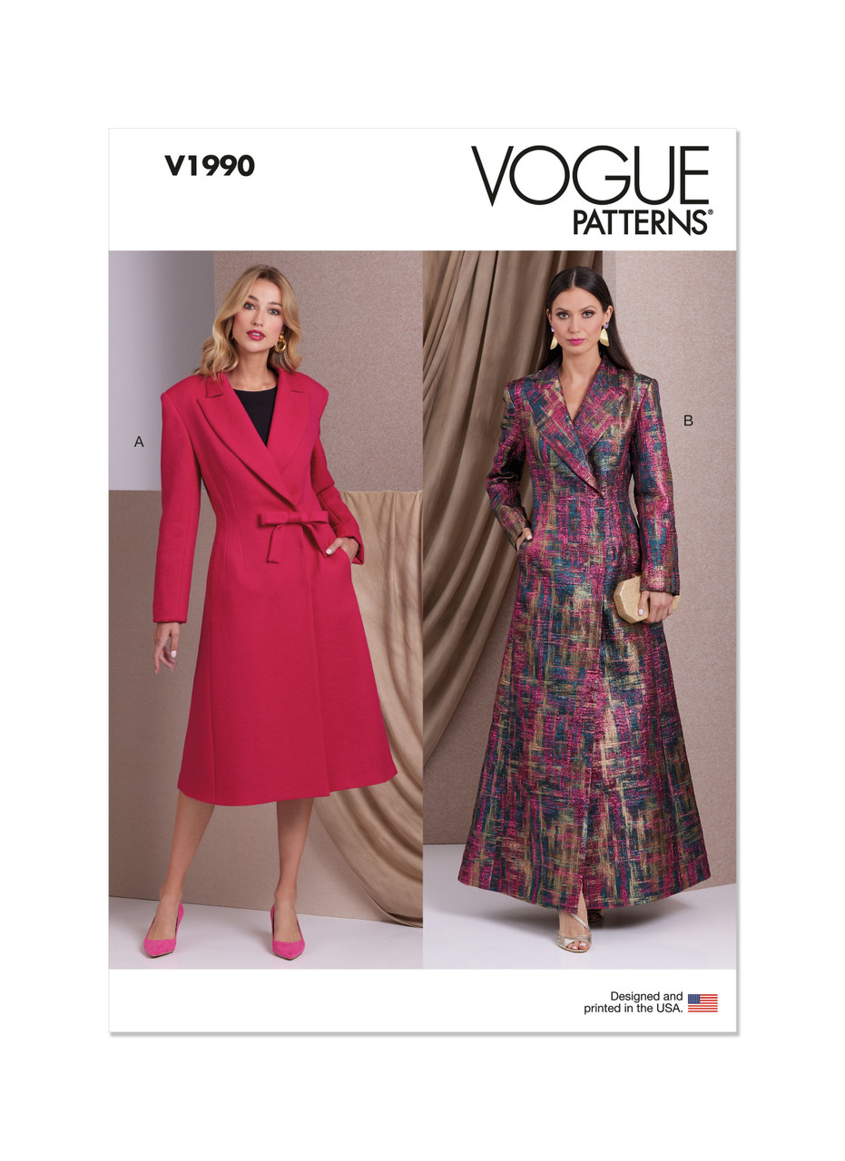 Vogue Patterns V1990 | Misses' Coats | Front of Envelope